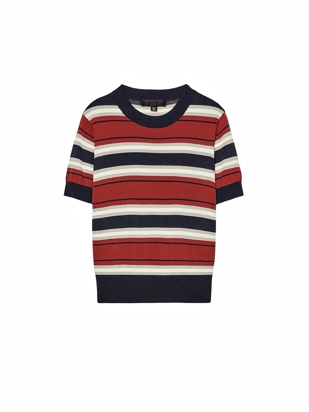 Zara Striped Short Sleeve Top in Red & Black